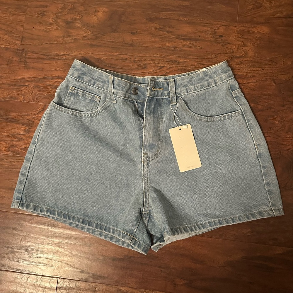 Light Blue Denim High-Waist Women’s Shorts